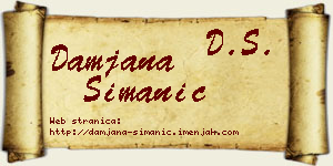 Damjana Simanić vizit kartica
